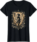 Fairy Silhouette Vintage Magical Wings Fantasy Pixie Art T-Shirt