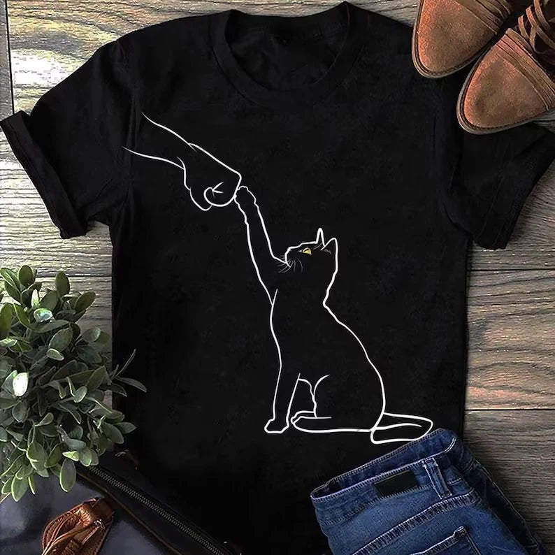Cute Cat Fist Bump Cat Lover Cat T Shirt - Gift for Cat Lovers - Funny Cat Shirt
