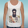 thedifferent White Graphic Tank Top T-Shirt Il Dittatore Barba Gift