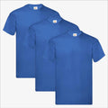 Fruit of the Loom Mens T-Shirt 3-Pack Bundle Plain Cotton Blue Casual Top