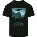 UFO I Want Leave Funny Alien Anti Social Mens Cotton T-Shirt Tee Top