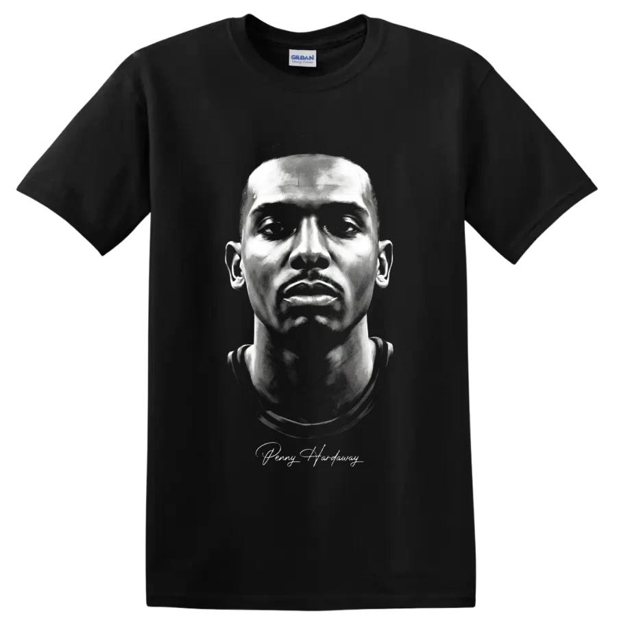 Penny Hardaway Basketball Player Portrait Graphic T Shirt Vintage Sports Fan Tee