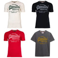 Superdry Mens T-Shirt - VI Classic Tee Logo Crew Neck Plain