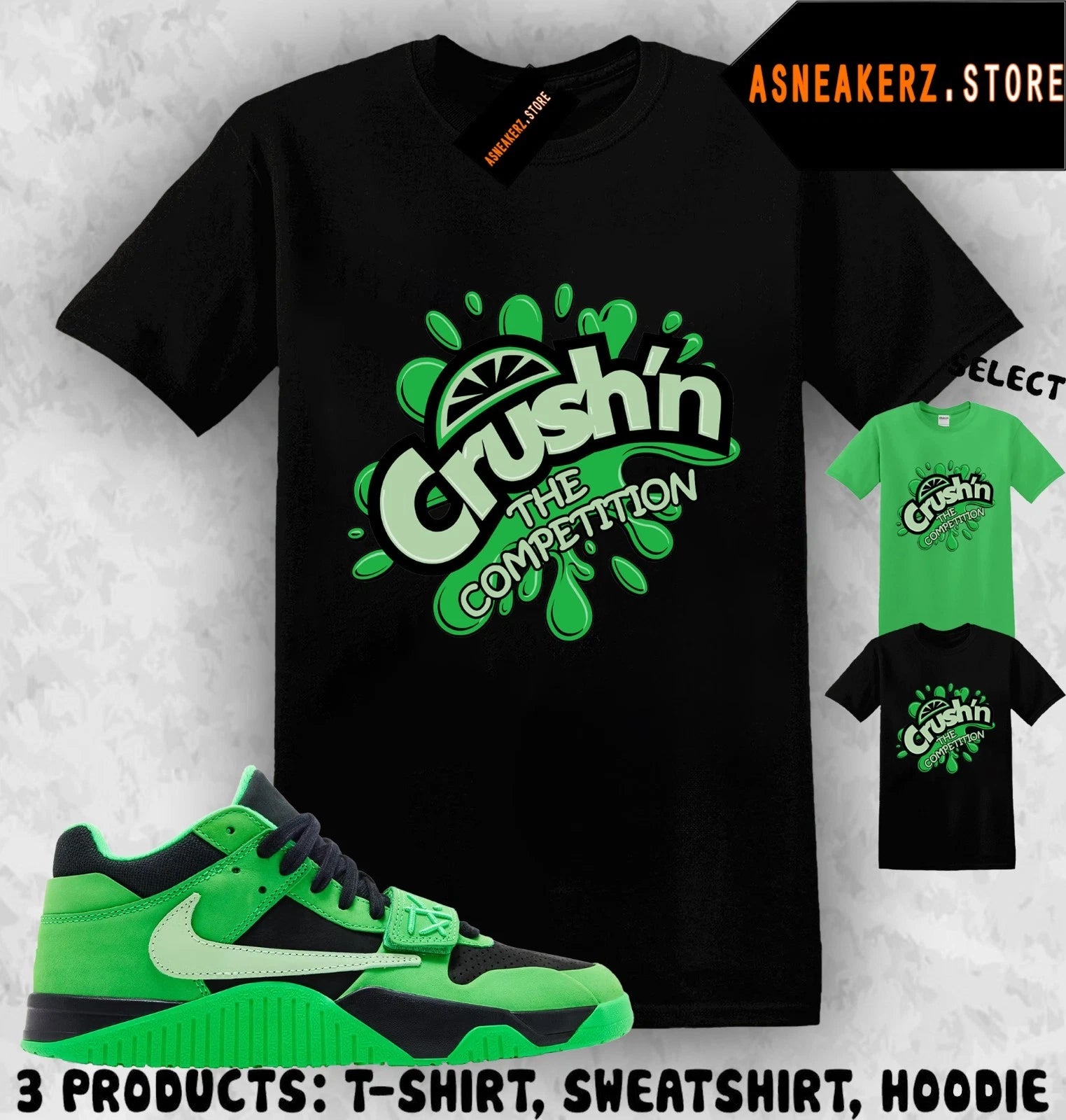 Shirt Matching Travis Scott Jumpman Jack Green Spark Match Sneaker Fresh Crush