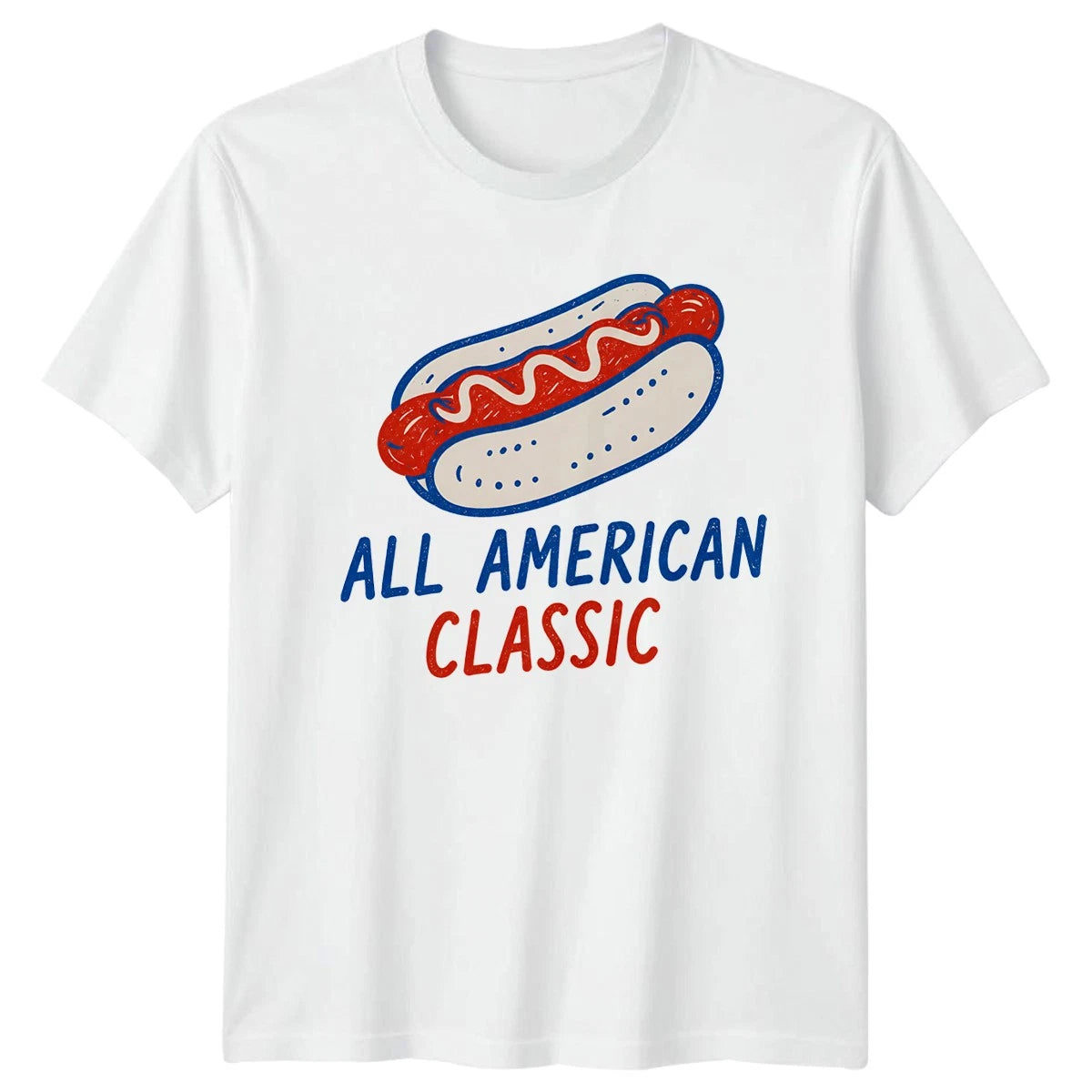 All American Classic T-Shirt Hot Dog Patriotic 4th Of July Gift For Him And Her