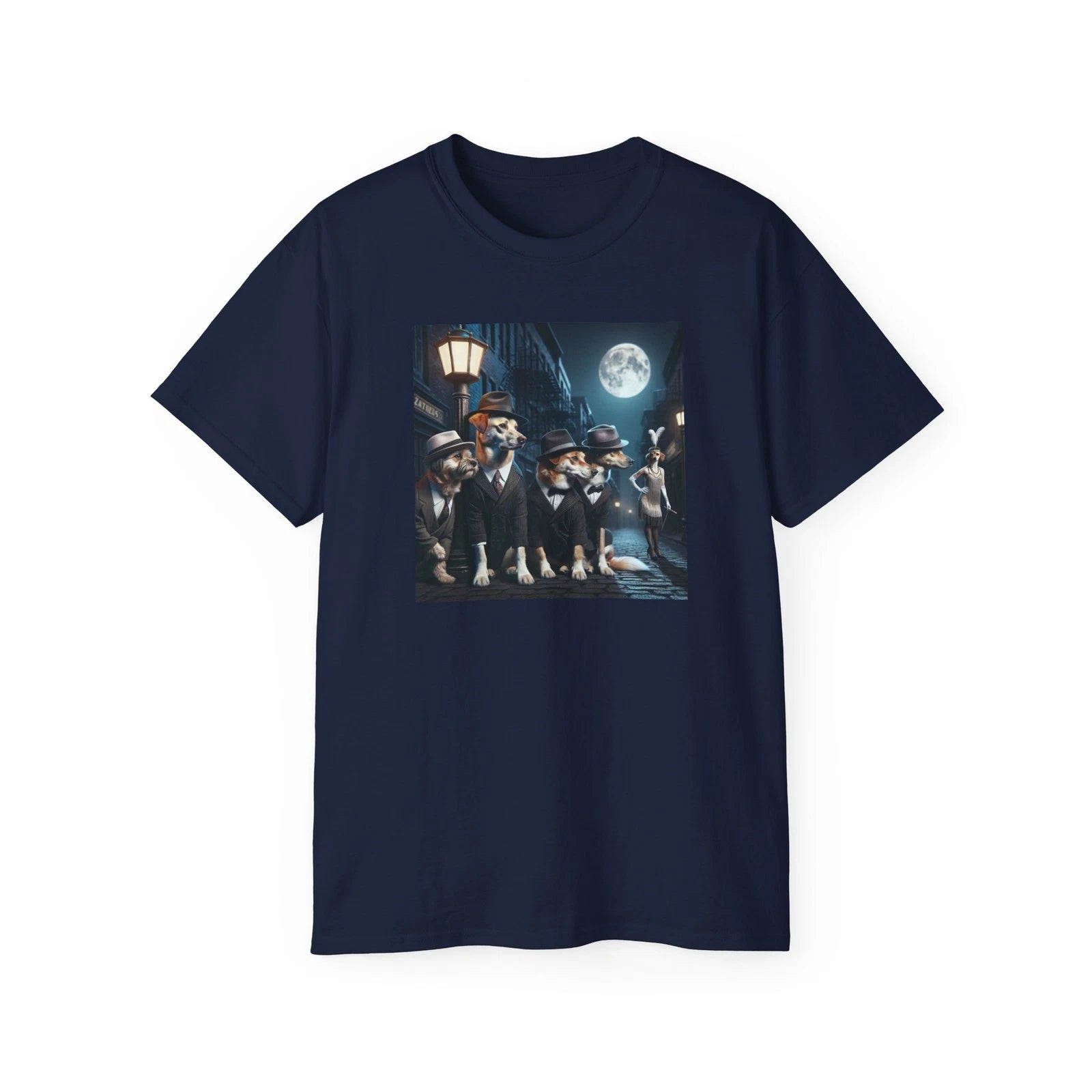 Gangster Dogs at Night T-Shirt, Cool AnimalTop, Dog Lovers Gift, Hip Hop Pets