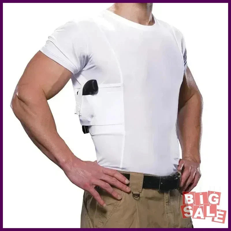 Concealment Clothes Mens Crew Neck Undercover- Concealed Holster Carry Tops