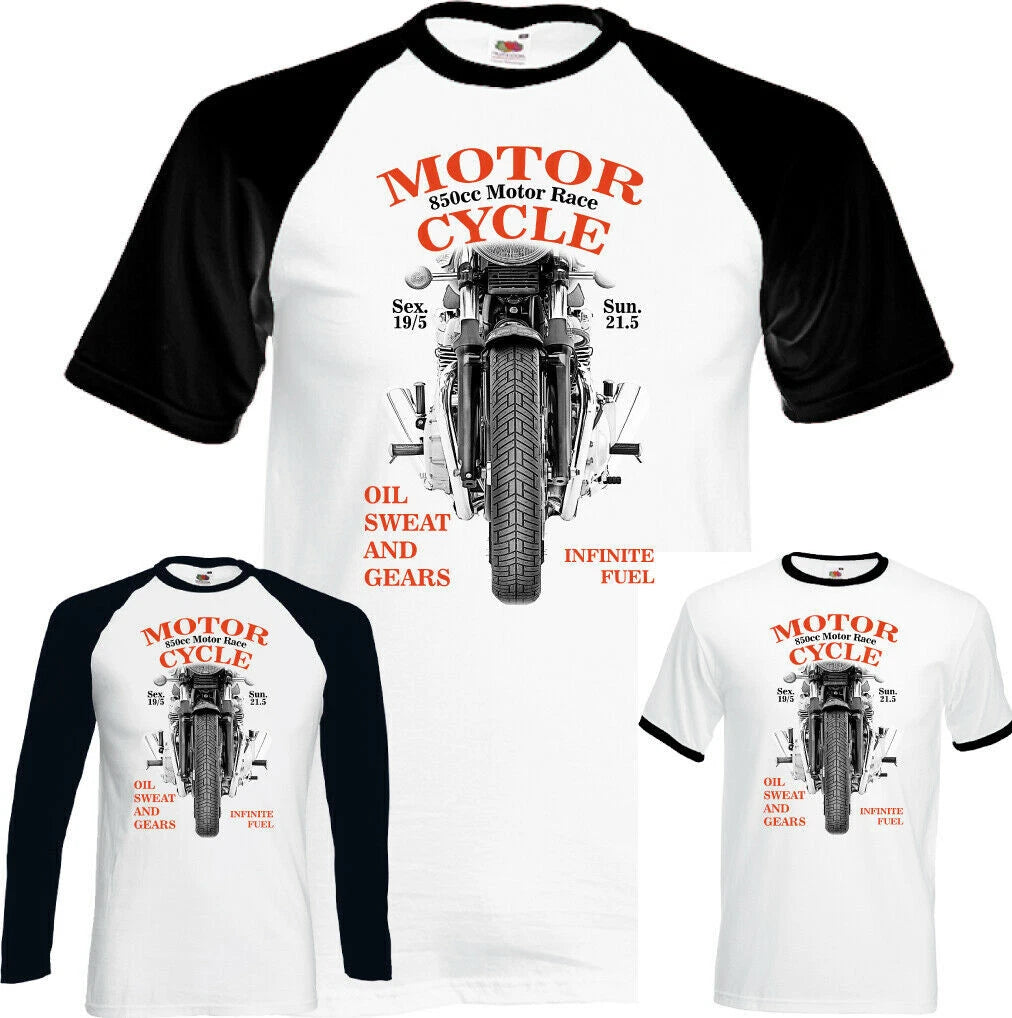 850cc Motor Race Mens Biker T-Shirt Motorbike Cafe Racer Motorcycle Bike