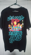 The Simpsons Welcome To The Neighborhood Black Graphic T-Shirt  XL New