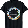1Go with The Flow Watercolor Ocean Animals T-Shirt
