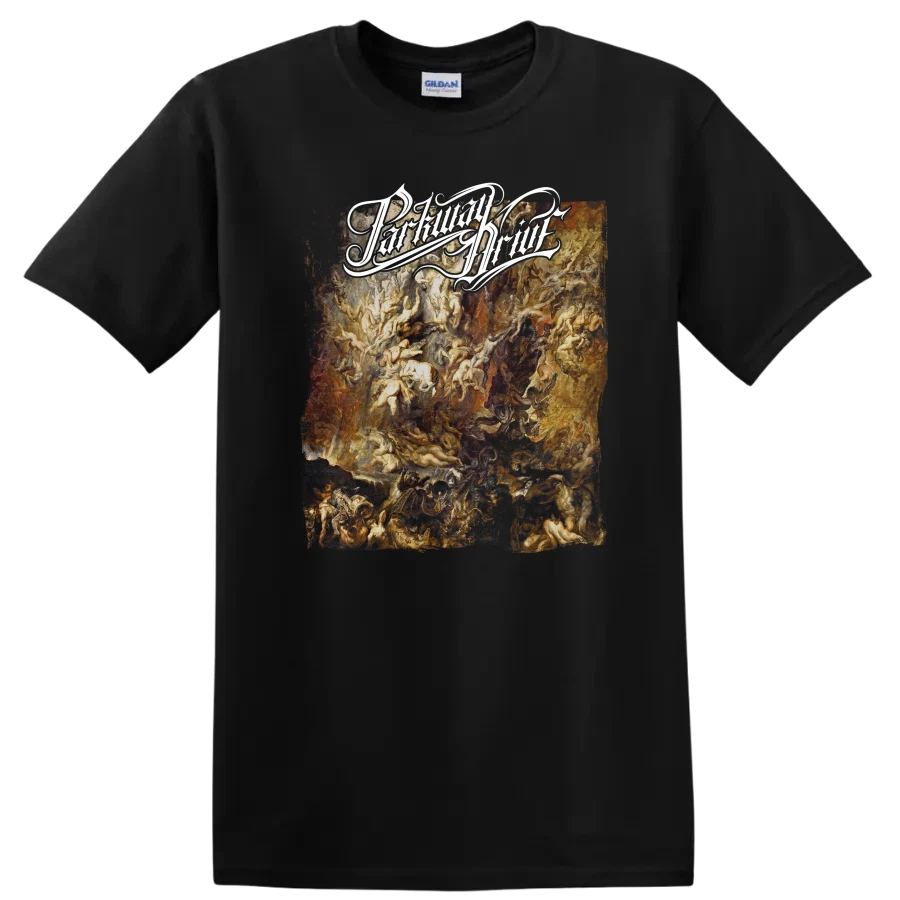Artistic Abstract Orange Swirl T Shirt with Creative Design Tee