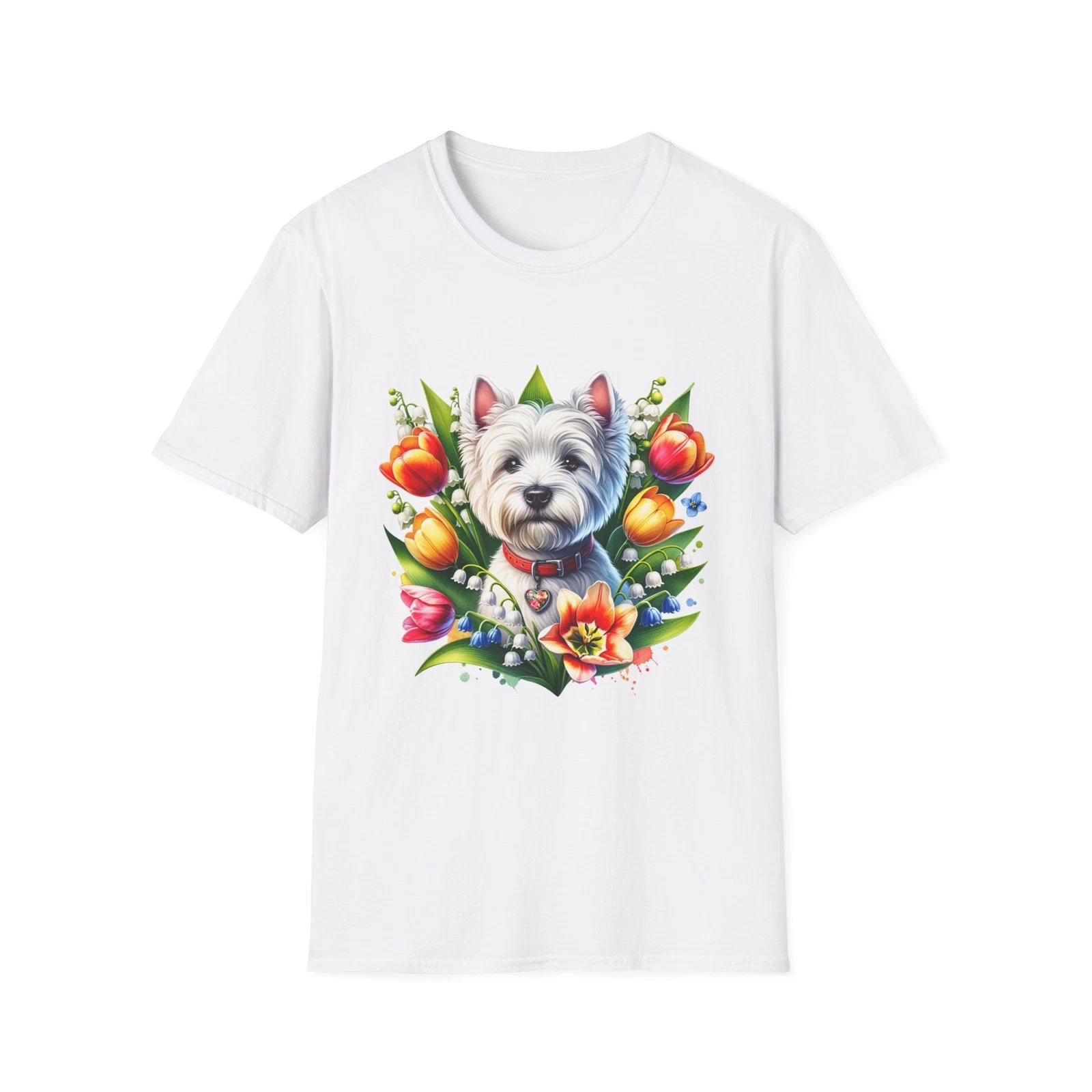 Dog Lover T-Shirt, Cute Pet Shirt, Floral Dog Design Tee, Gift for Dog Moms,