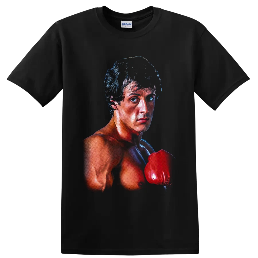 Rocky Balboa Boxing Movie T Shirt w/ Red Glove Portrait Retro Fighter Tee Gift