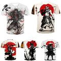 Japanese Samurai Streetwear 3D printed T-shirt men's women fashion Casual Tops