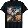 German Shorthaired Pointer Patriotic Beach Fireworks Dog Art T-Shirt