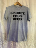 Shrute Farms Beets The Office Adult Small Grey T-shirt Gildan Ultra Cotton