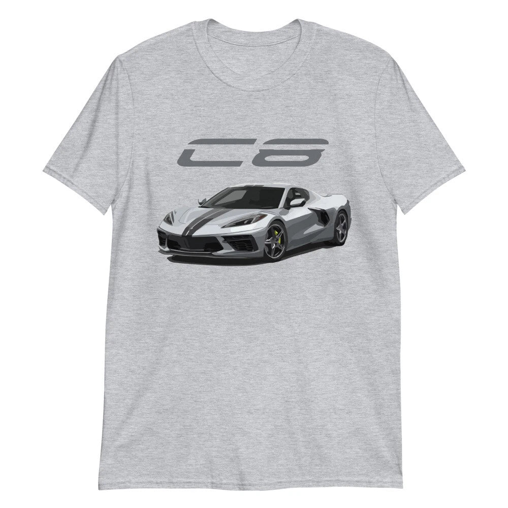2021 Blade Silver Metallic vette C8 Owner Gift Short-Sleeve Unisex T-Shirt