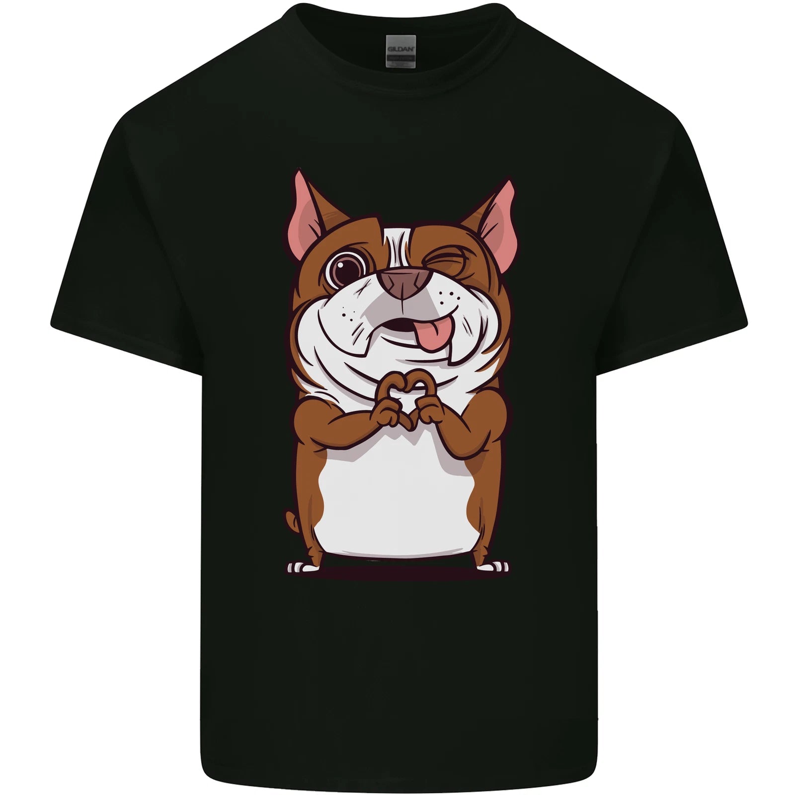 A Cute Dog With a Heart Sign Mens Light Cotton T-Shirt