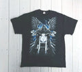 Cyber Y2K Shirt Mens XL Black Affliction Style Punk Goth Baggy Skull Biker