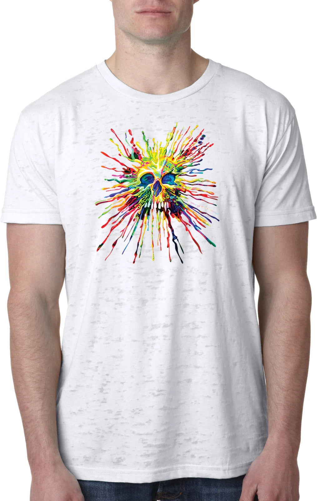 Buy Cool Shirts Splatter Skull Burnout Shirt