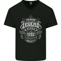 Premium Legend 34th Birthday 1992 Mens V-Neck Cotton T-Shirt