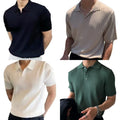 Men's Solid Color Short Sleeve Knit For Polo Shirt for Business Daily Wear
