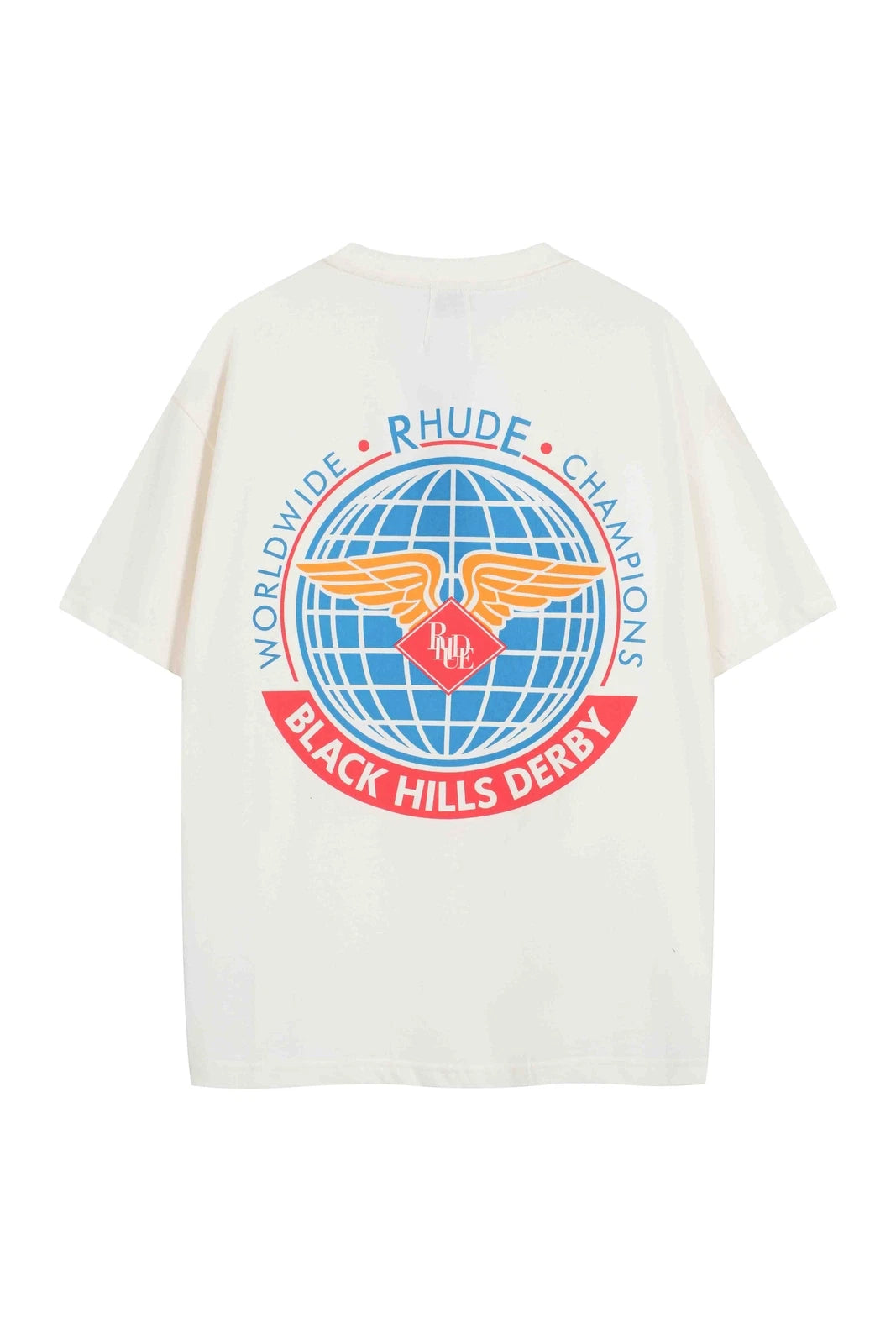 RHUDE Spring and summer Retro Slogan Letter Logo Men Women short sleeved T-shirt