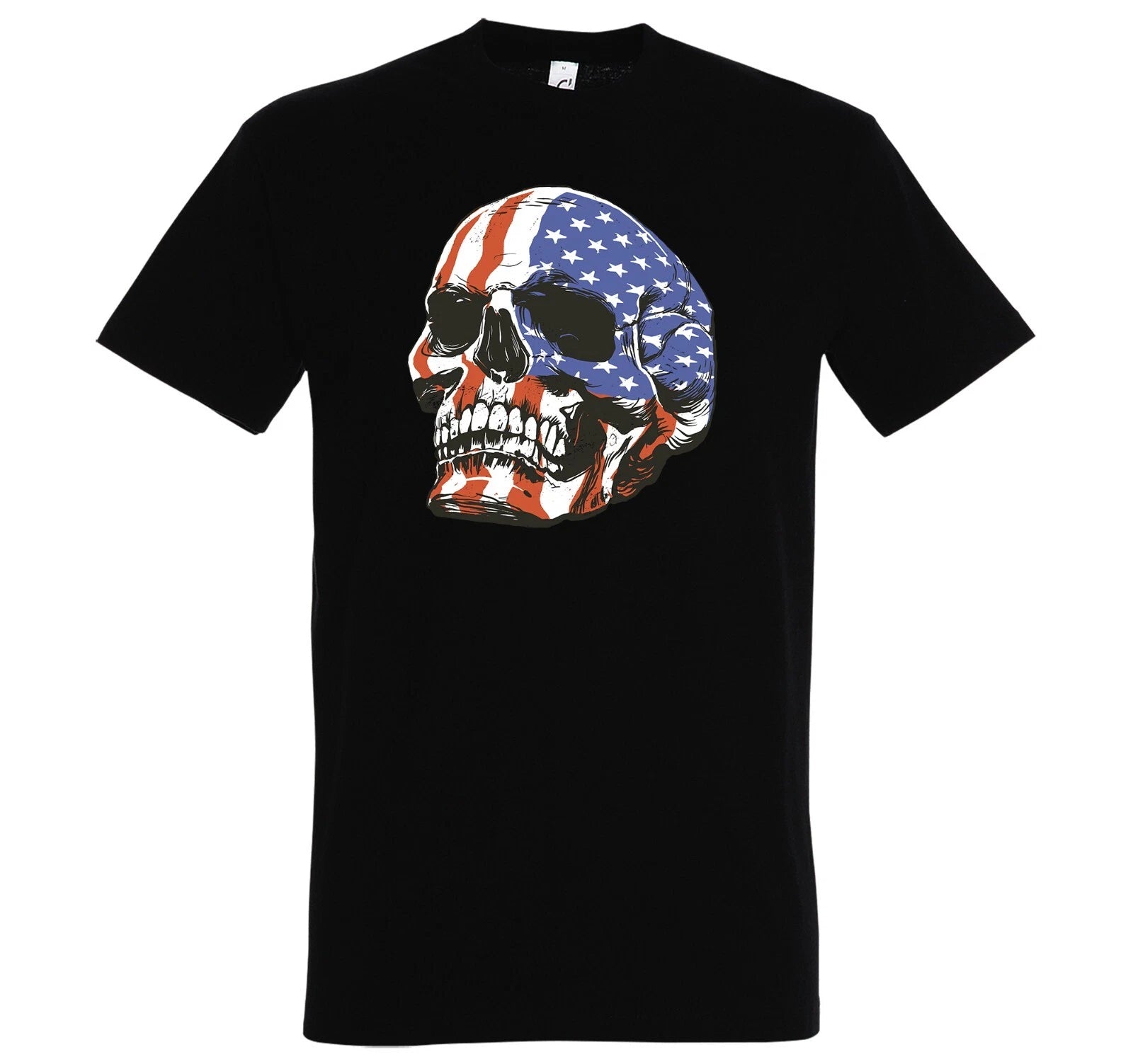 USA Skull 3D Skull Saying Flag Skeleton Print Skull Men's T-Shirt