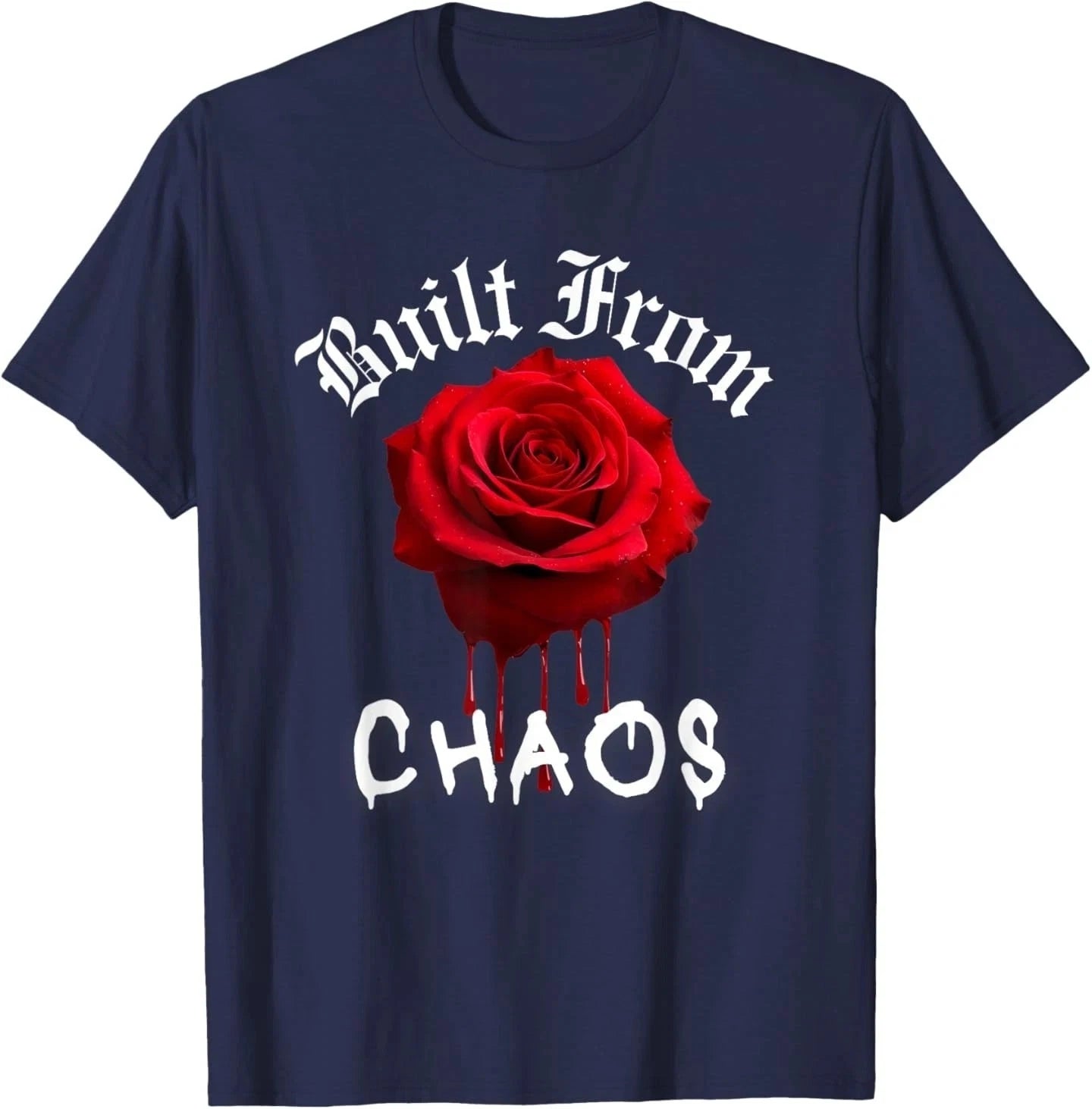 Streetwear Graphic Dark Floral Urban Aesthetic, Men NAVY T-Shirt