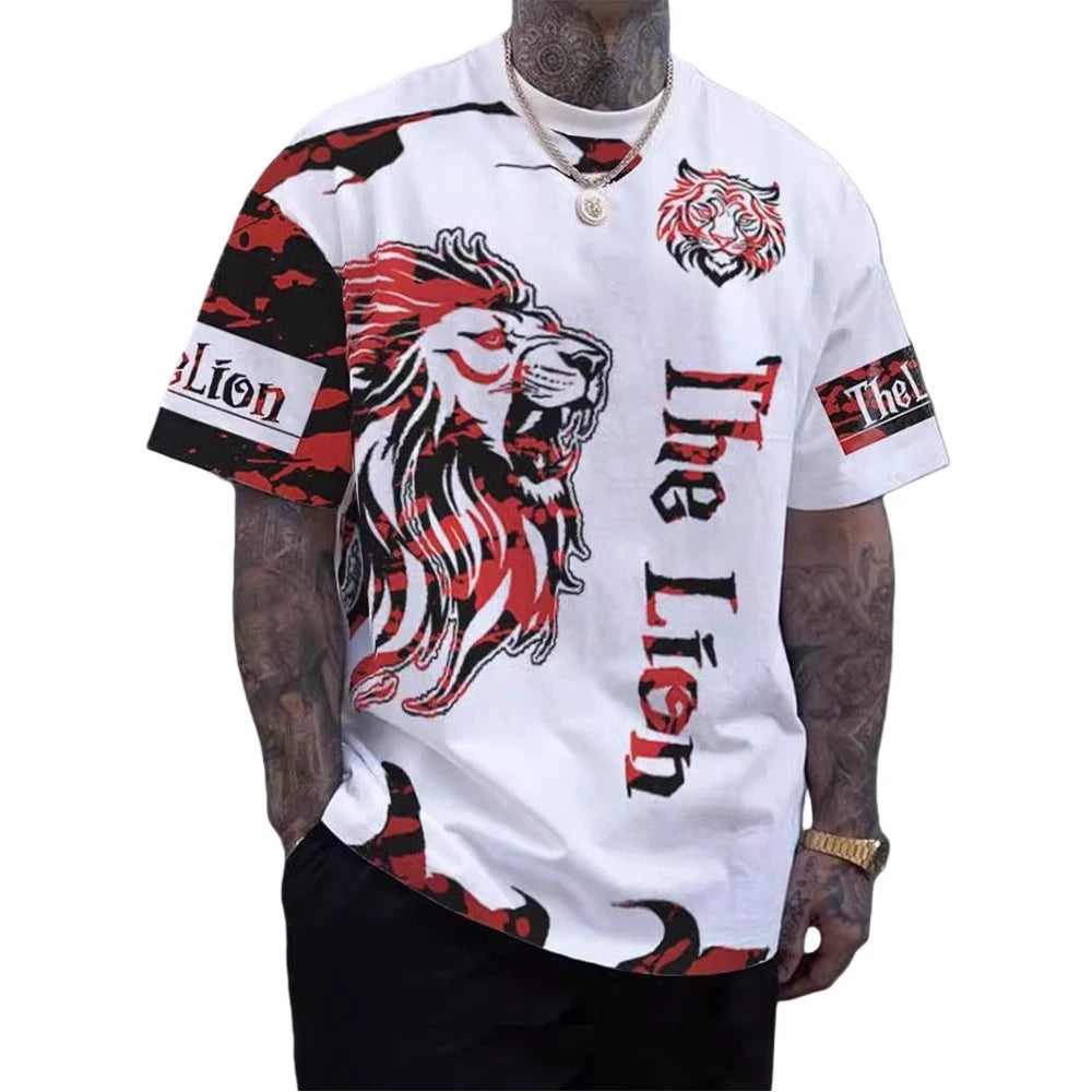 Mens casual printed tshirt with moderate elasticity for daily activities