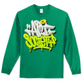 NEW Art Society 3D GRAFFITI DRIP KELLY GREEN LS Tee Shirt SM-4XLARGE MADE IN USA