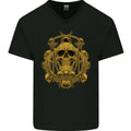 Skull of the Ages Mens V-Neck Cotton T-Shirt
