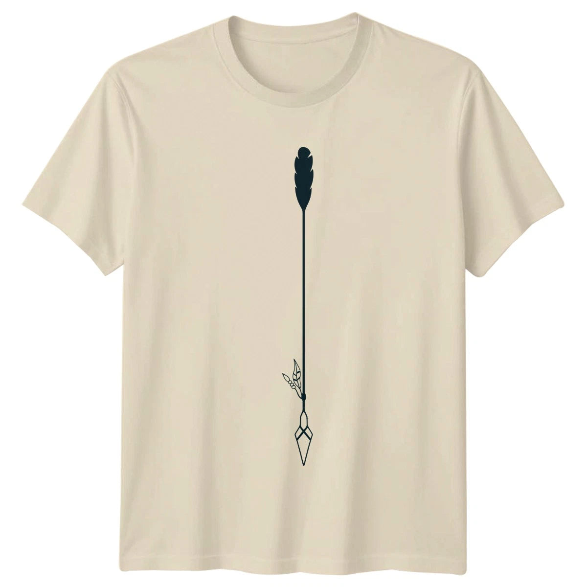 Stylized Feather Arrow Minimalist Geometric T-Shirt Boho Style Abstract