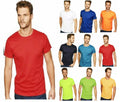 Mens Plain T-shirt Mens POLYESTER Crew Neck T-Shirts Tee Top Muscle Summer TEE
