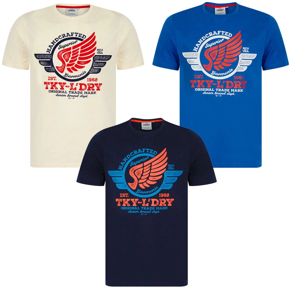 Tokyo Laundry Men's T-Shirt Cotton Retro Graphic Print Casual Crew Neck Tee Top