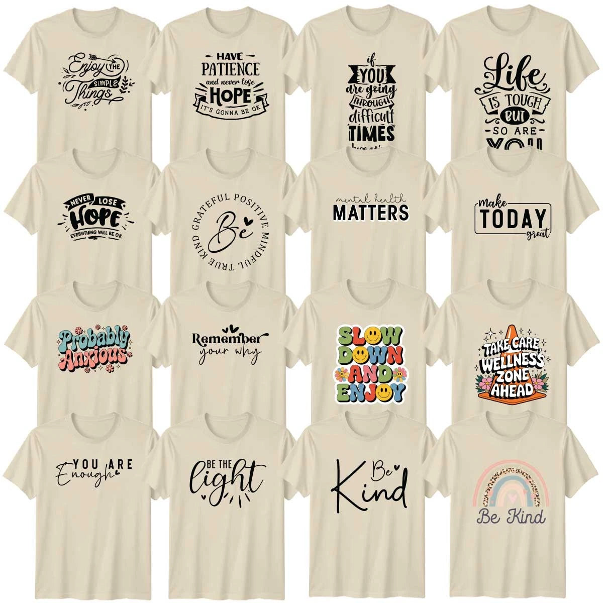 Slogan Motivational Adult T-Shirt Hope Positive Vibes Gift