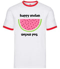 Happy Melon Sad Melon - Mens Ringer - Summer Fruit Funny Food Cute