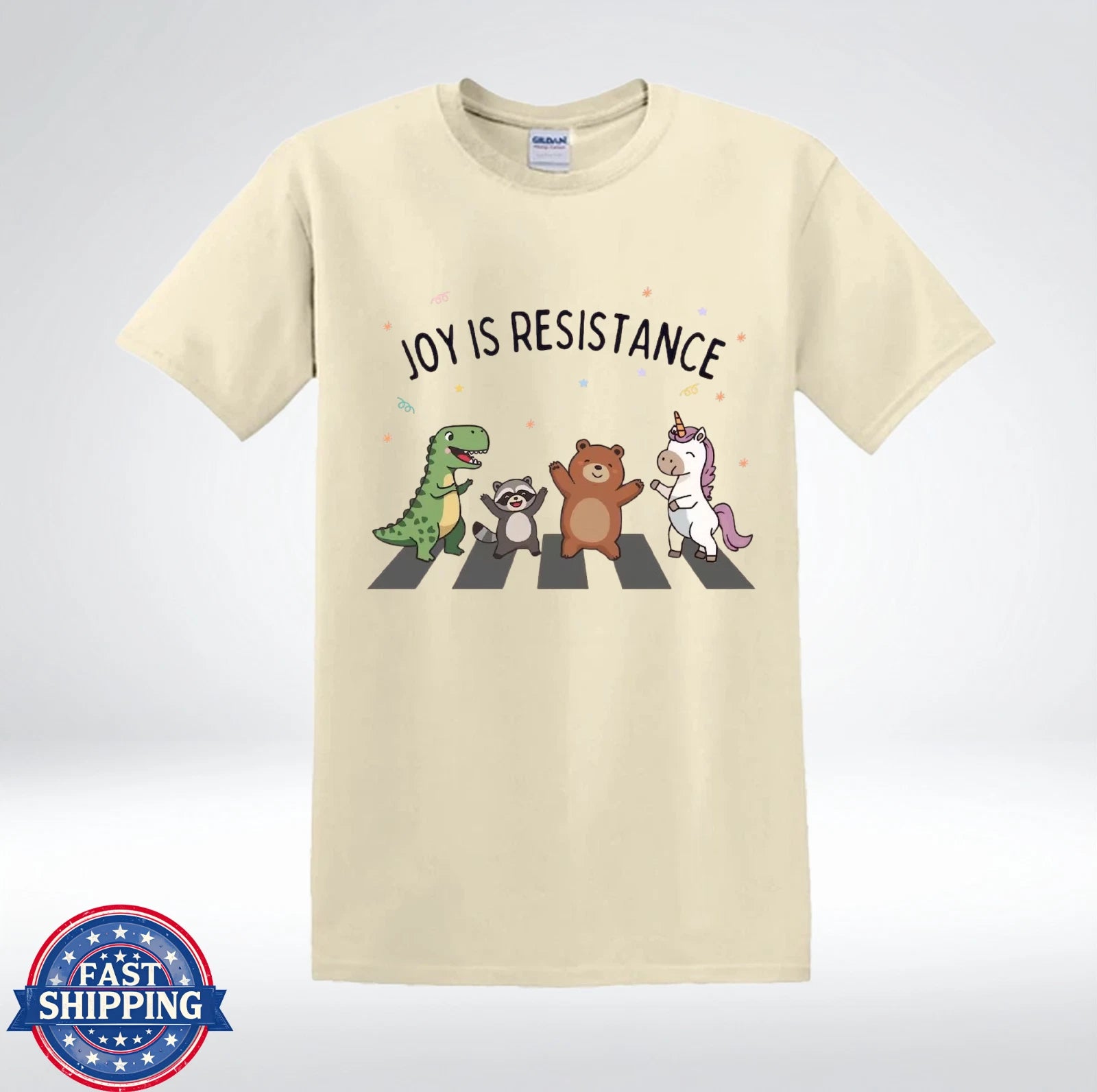 Antifa Animal Friends Cute Cartoon Protest Street Style T-Shirt