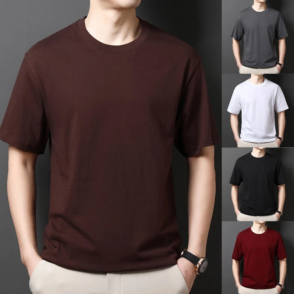 Short Sleeve Round Neck Men's Polyester T Shirt Casual Fitness Streetwear Top