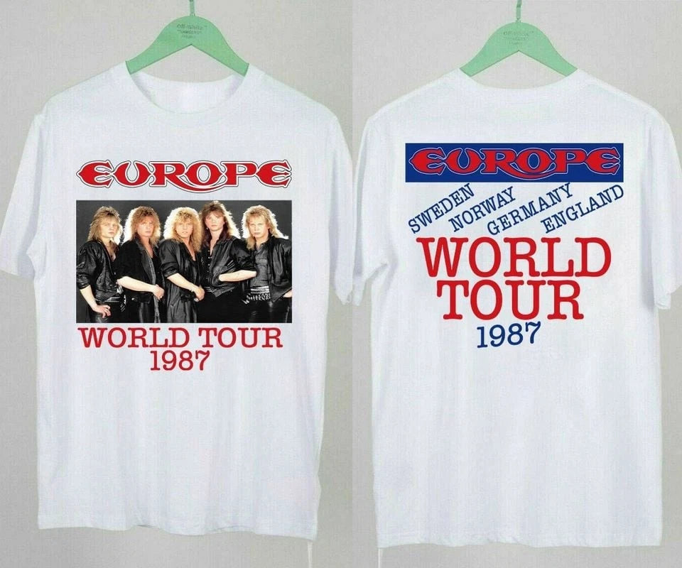 EUROPE World Tour The Final Countdown 1987 T-Shirt, Europe Band Tour 1987 T-Shir