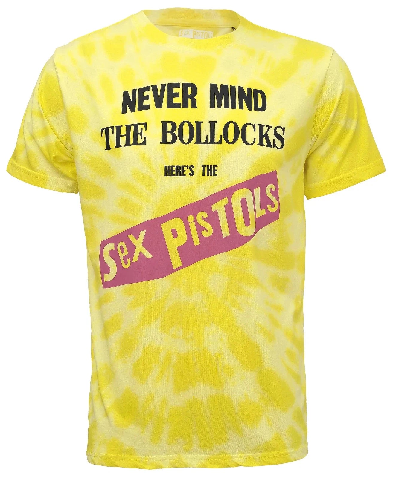Official Sex Pistols T Shirt Never Mind The Bollocks Tie Dye Yellow S M L XL XXL