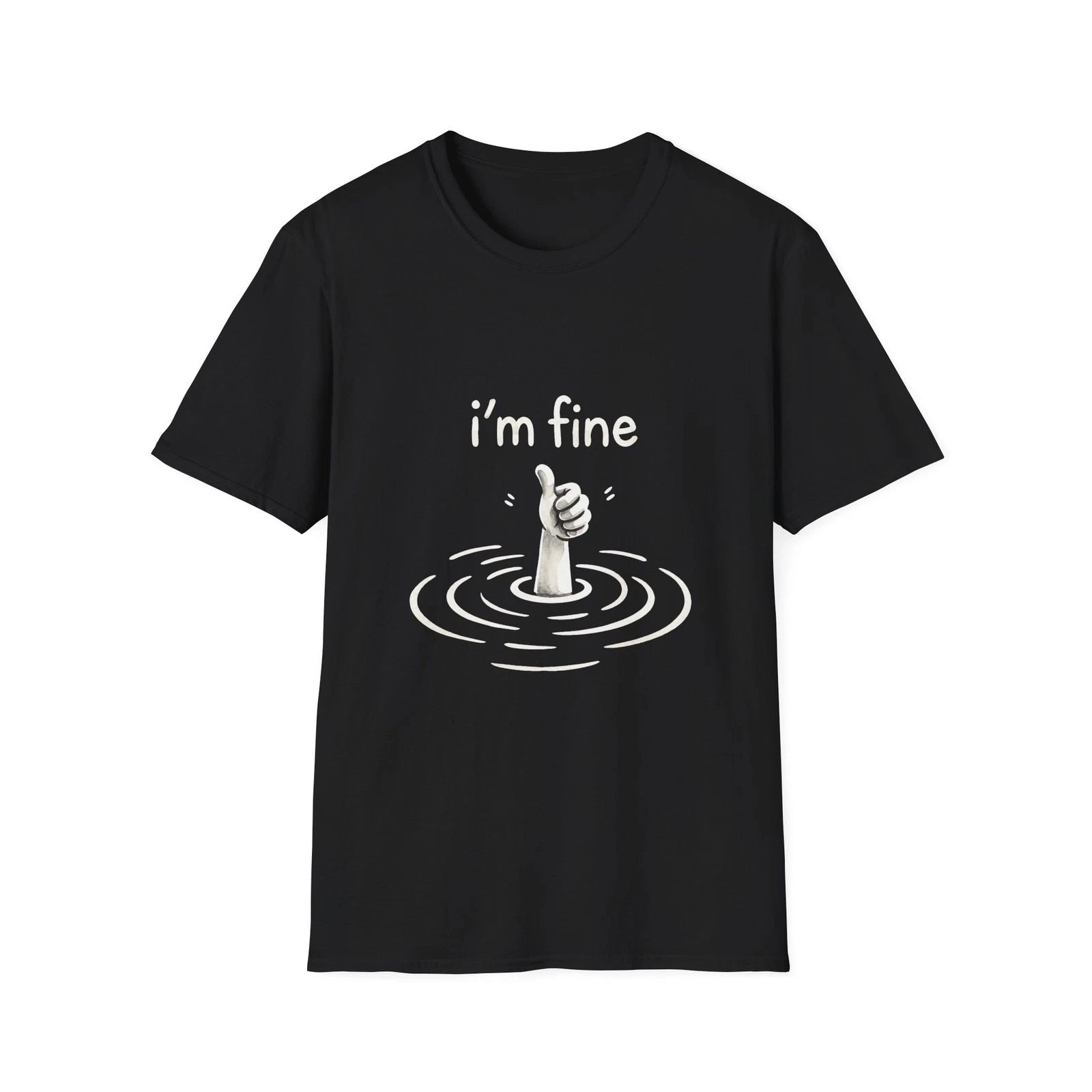 I'm Fine Sarcastic Humor T-Shirt Thumbs Up Gildan 64000 Tee