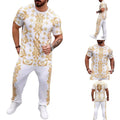 For men Street Style Printed T Shirt Short Sleeve Casual Wear for Club Use
