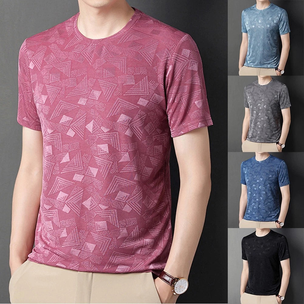 Men's Slim Fit Short Sleeve T Shirt Round Neck Casual Wear Lightweight