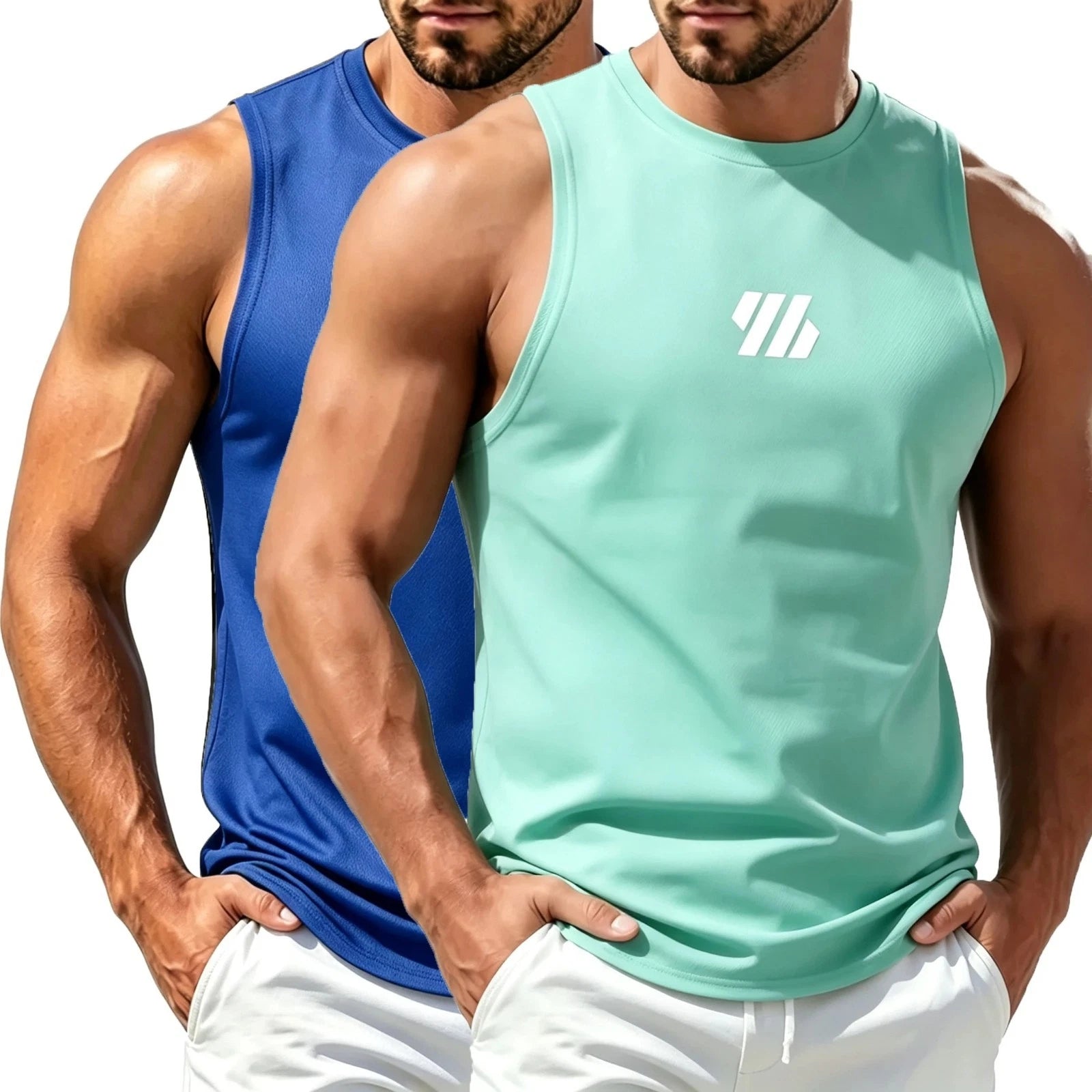Men's Casual Fitness and Tank Top Sportswear Sleeveless Mesh Breathable Sports