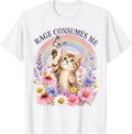 Cute Cat Rage Consumes Me Funny Sarcastic Kitten Flower T-Shirt