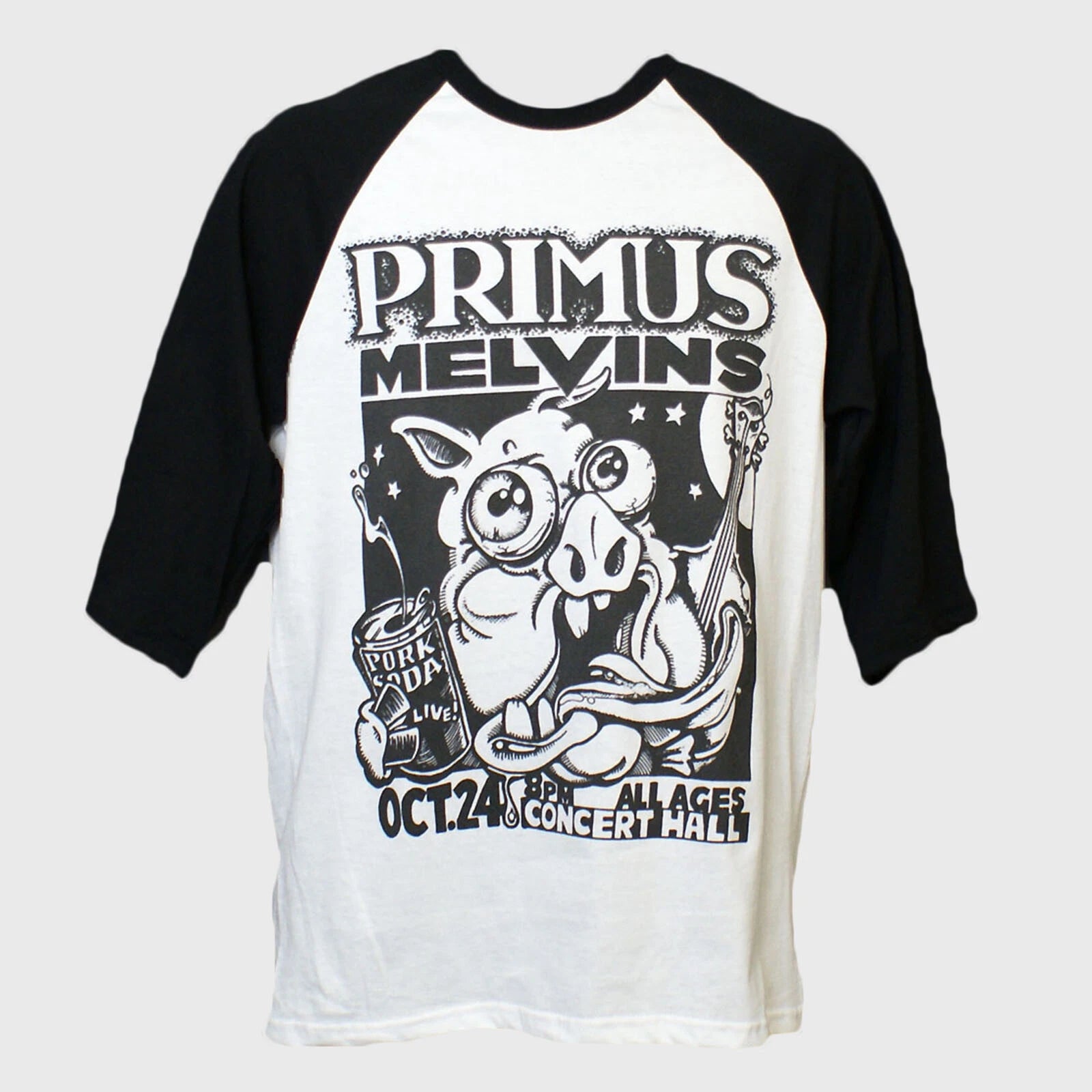 Primus Melvins Gig Poster Punk Rock Metal Long Sleeve Baseball T-shirt S-3XL
