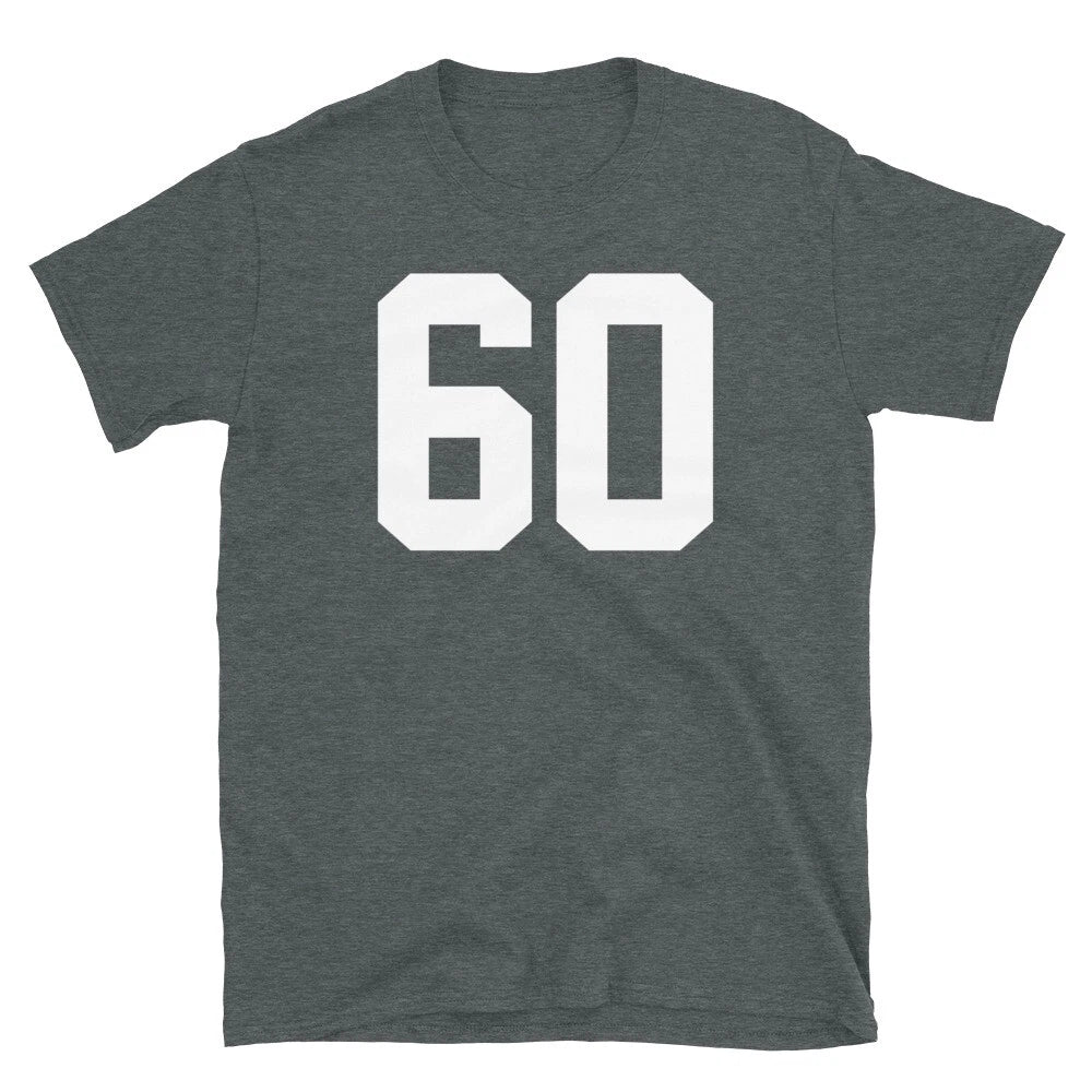Team Uniform Jersey Number 60 Birthday Varsity Short-Sleeve Unisex T-Shirt