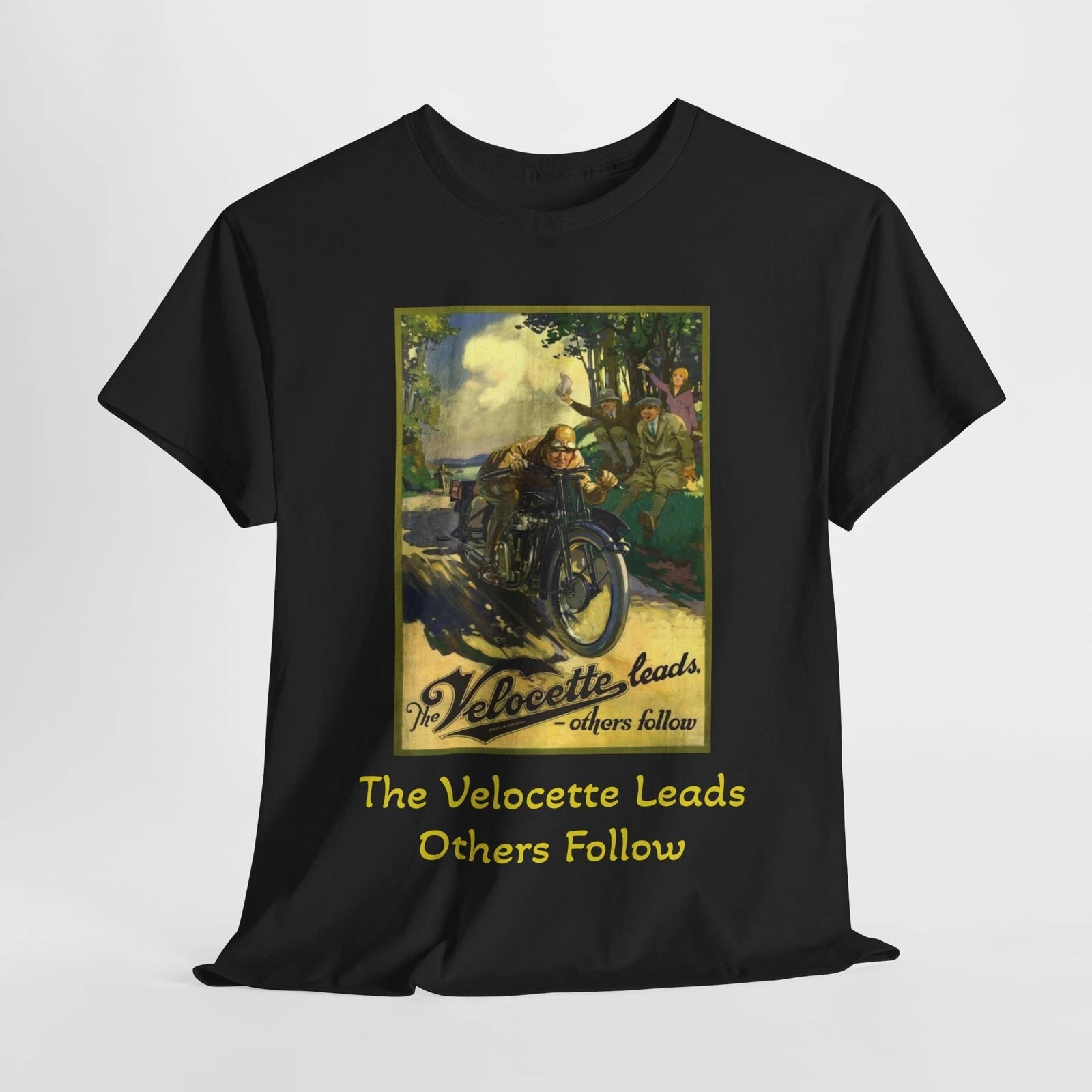 Vintage Velocette Motorcycle Unisex Heavy Cotton Tee - Retro Biker Tee Shirt,