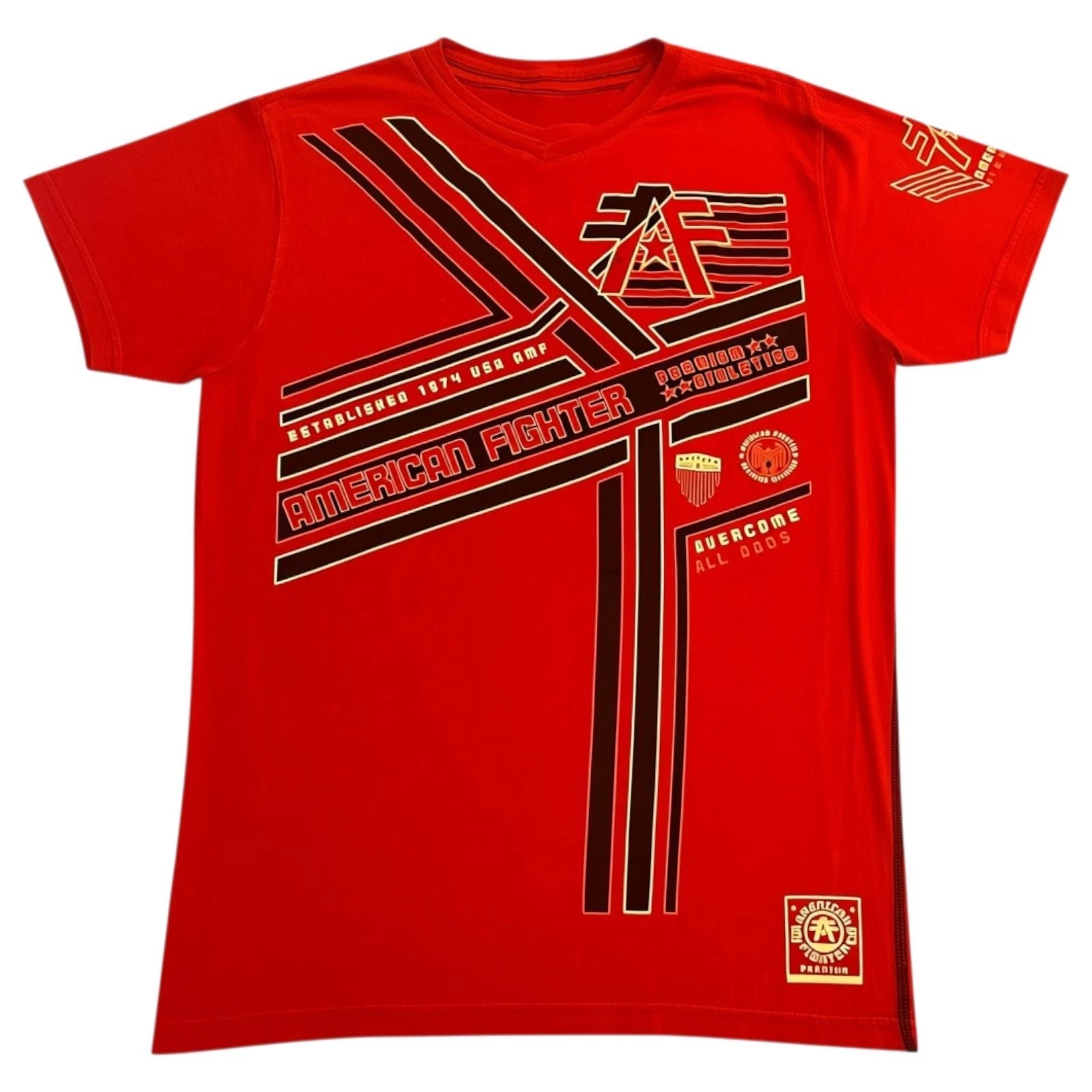 New Men's American Fighter Premium Athletic MMA Red T-Shirt XS-4XL